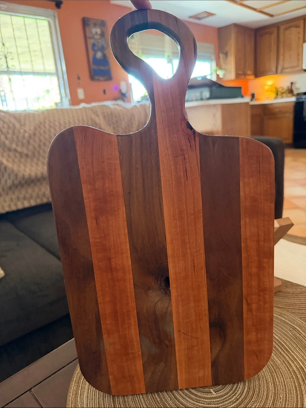 Wood Strip Serving & Cutting Board - Natural Brown